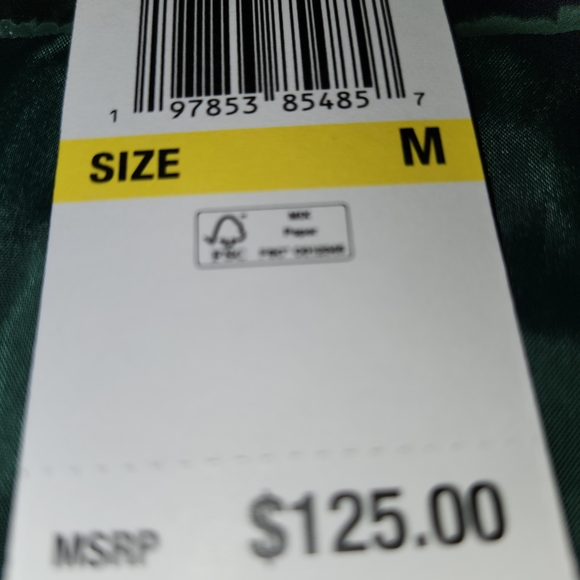 NWT Green Puffer Vest with Gold Zipper - Picture 3 of 3